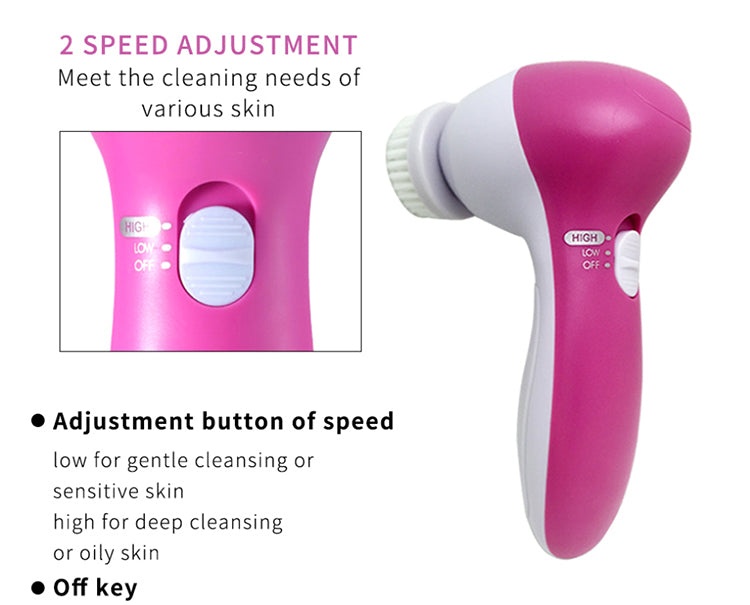 3-In-1 Electric Facial Cleansing Brush Color One Color Size One Size