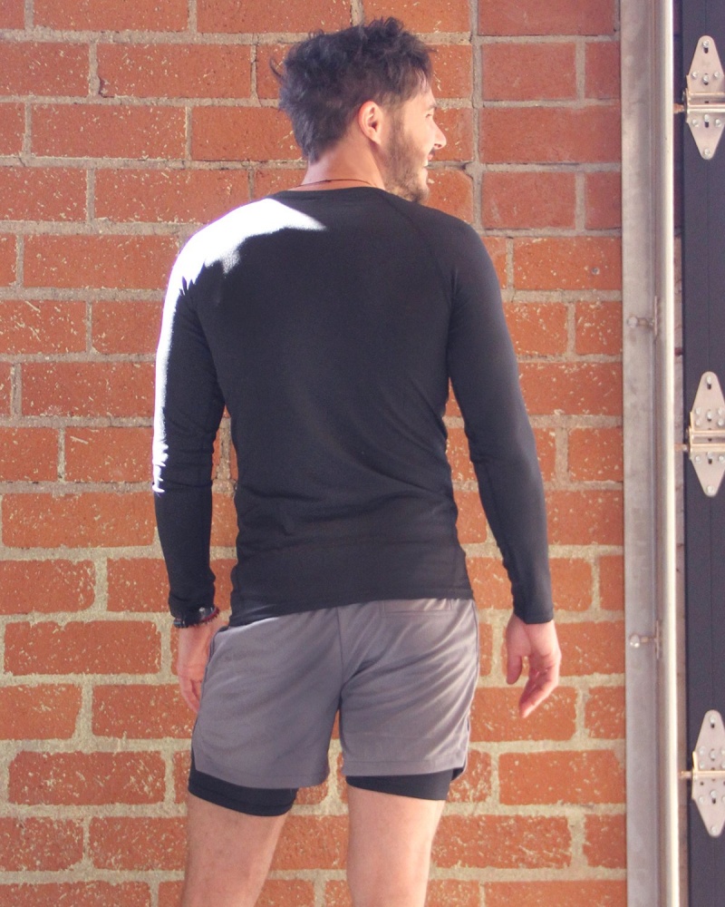 Adam Men's Drawstring Shorts With Border Tights & Pocket - Grey