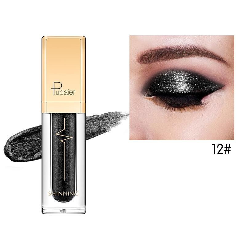 Pudaier Glitter & Glow Liquid Eyeshadow - Color # 12 Black Color 11 Color 12 Size One Size