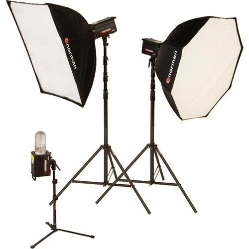 Norman MLKIT1800R/812925 Three Light Octagon Softbox Kit with Built-In PocketWizard Receiver