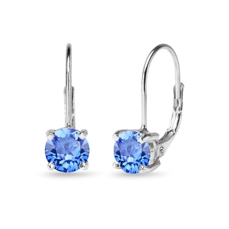 Sterling Silver 4mm Clear Stud Earrings Made with Swarovski Crystals