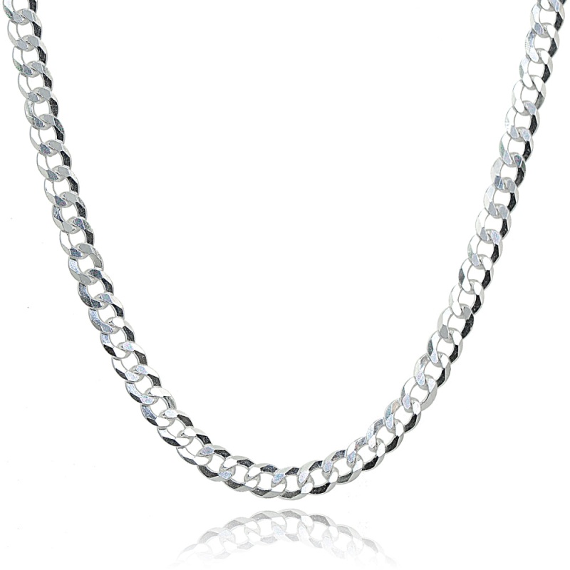 Sterling Silver Italian 3.5Mm Diamond-Cut Cuban Curb Link Chain ...