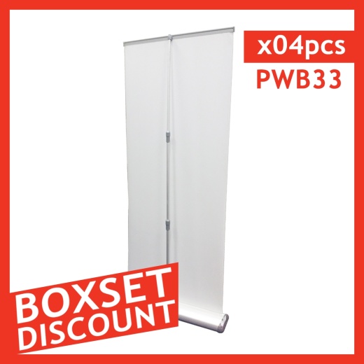 33" Premium Roll Up Retractable Banner Stand - Box Set [4 Units/ Box}