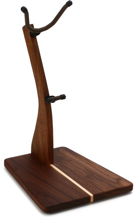 Zither Handcrafted Wood Saxophone Stand - Walnut