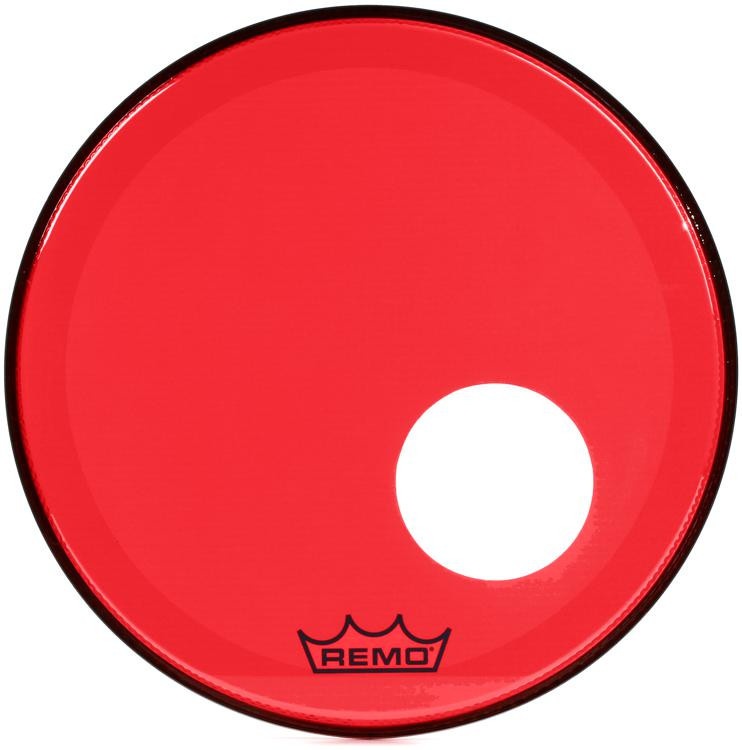 Remo Powerstroke P3 Colortone Red Bass Drumhead - 18 Inch - With Port Hole
