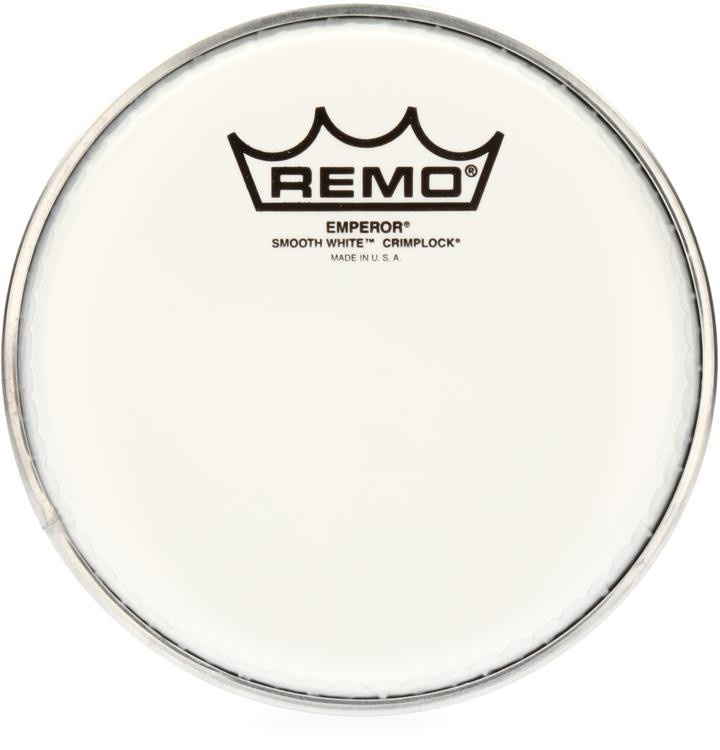 New  Remo Emperor Smooth White Crimplock Tenor Drumhead - 6 Inch