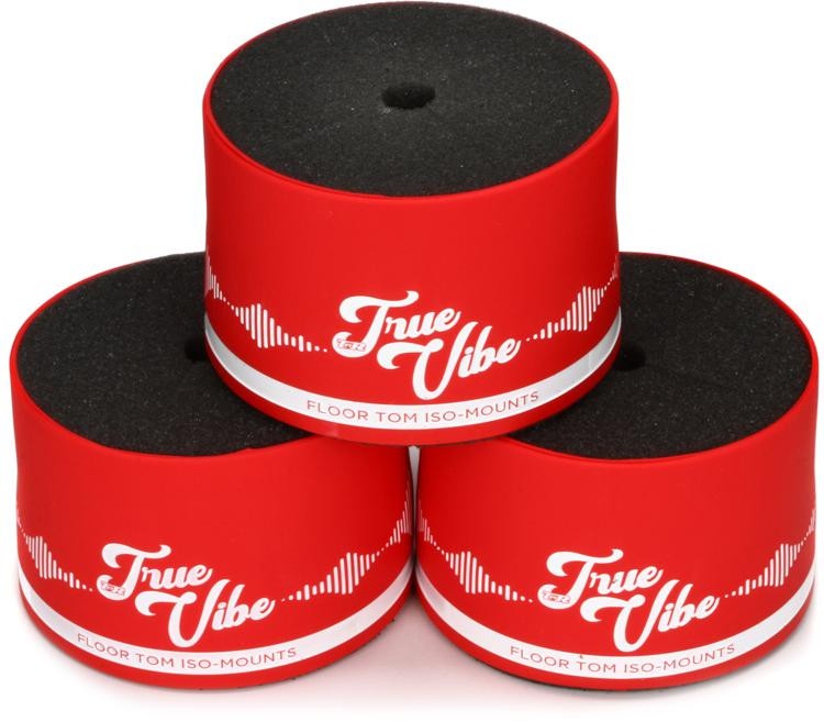 Tnr Products Truevibe Floor Tom Isolation Feet - Red (3-Pack)