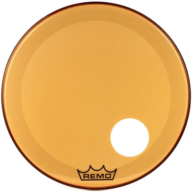 Remo Powerstroke P3 Colortone Orange Bass Drumhead - 24 Inch - With Port Hole