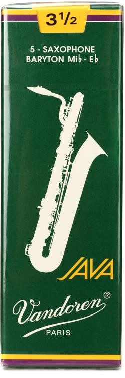 Vandoren Sr3435 - Java Green Baritone Saxophone Reeds - 3.5 (5-Pack)