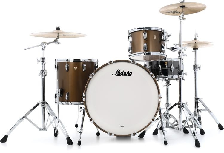 Ludwig Classic Maple Pro Beat 24 3-Piece Shell Pack - Vintage Bronze Mist
