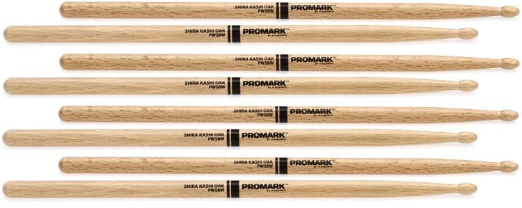 Promark Classic Attack Drumsticks - Shira Kashi Oak - 5B - Wood Tip - 4-Pack