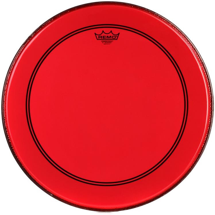 Back In Stock! Remo Powerstroke P3 Colortone Red Bass Drumhead - 20 Inch