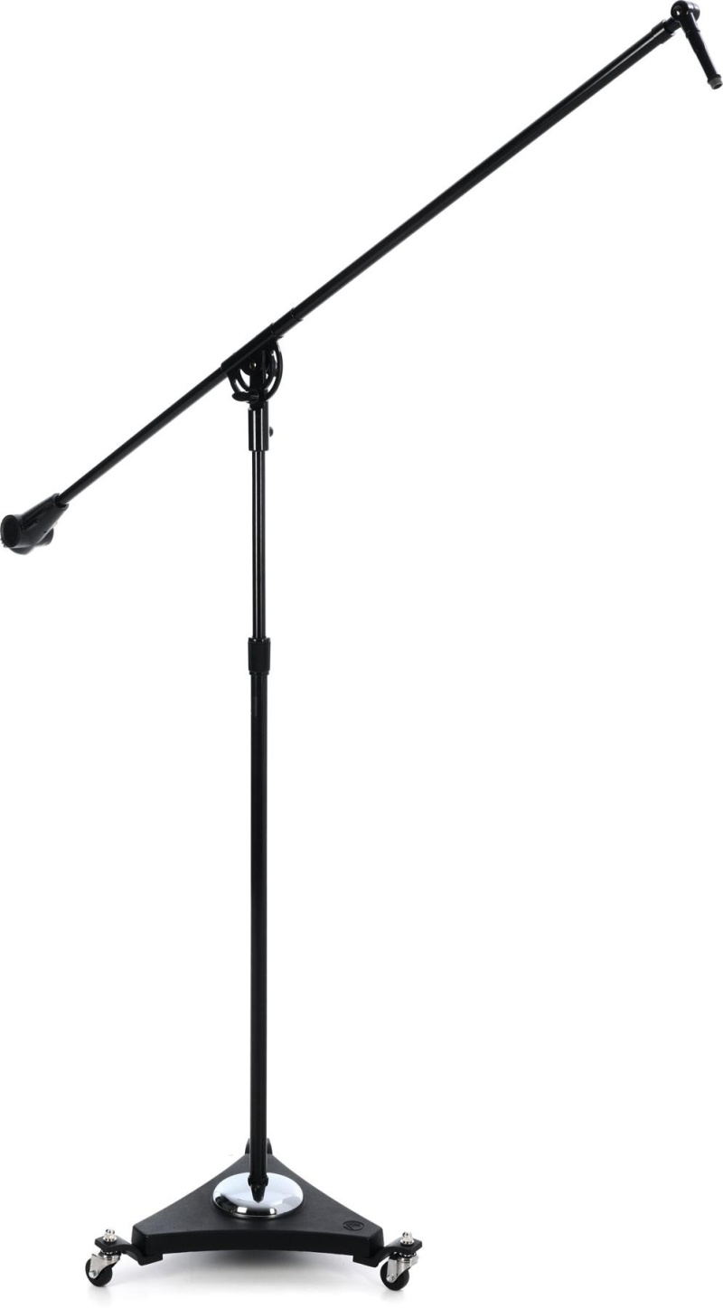 Atlasied Studio Boom Microphone Stand With Wheels - Ebony