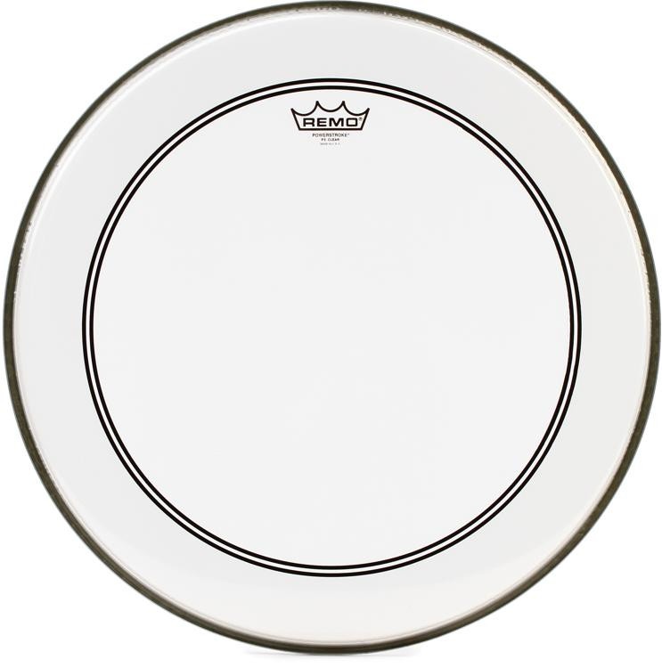 Almost Gone! Remo Powerstroke P3 Clear Bass Drumhead - 20 Inch With 2.5 Inch Impact Pad