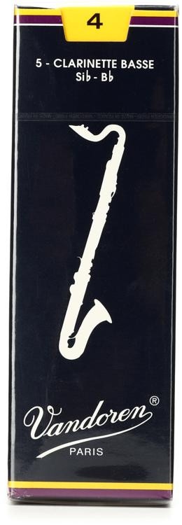 Vandoren Cr124 Traditional Bass Clarinet Reed - 4.0 (5-Pack)