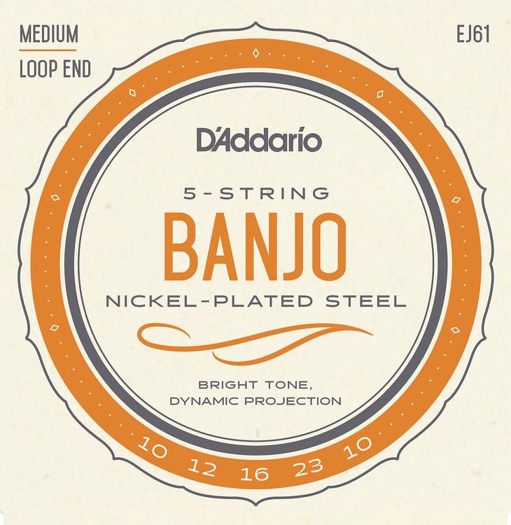 D'addario E Nickel Wound Banjo Strings - .010-.023 Medium 5-String