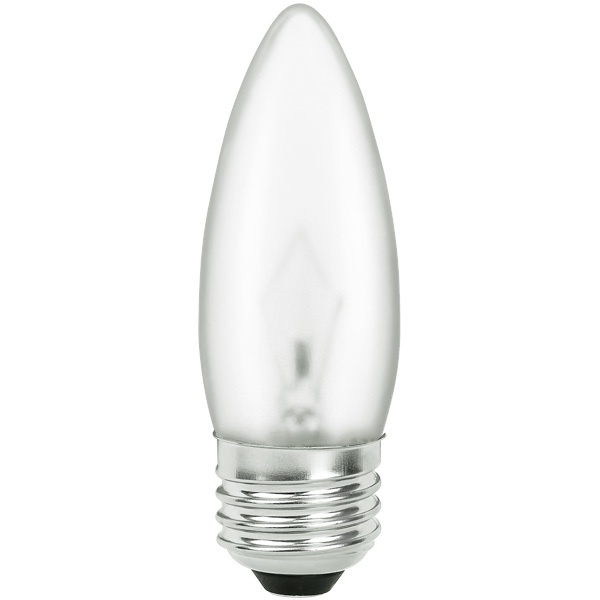 Shatter Resistant - 40 Watt - Frost - Straight Tip - Incandescent Chandelier Bulb - 3.7 In. X 1.3 In