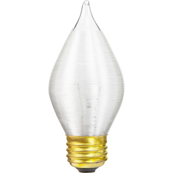 60 Watt - Spun Thread Satin White - Bent Tip - Incandescent Chandelier Bulb - 4.5 In. X 1.9 In