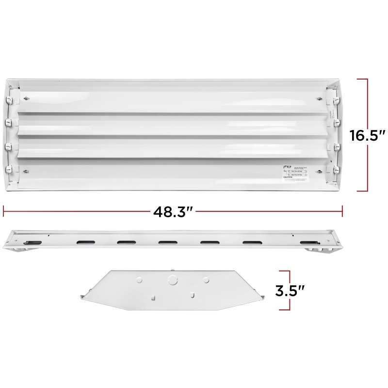 Led Ready High Bay Fixture - Operates 4 Single-Ended Direct Wire T8 Led Lamps (Sold Separately)