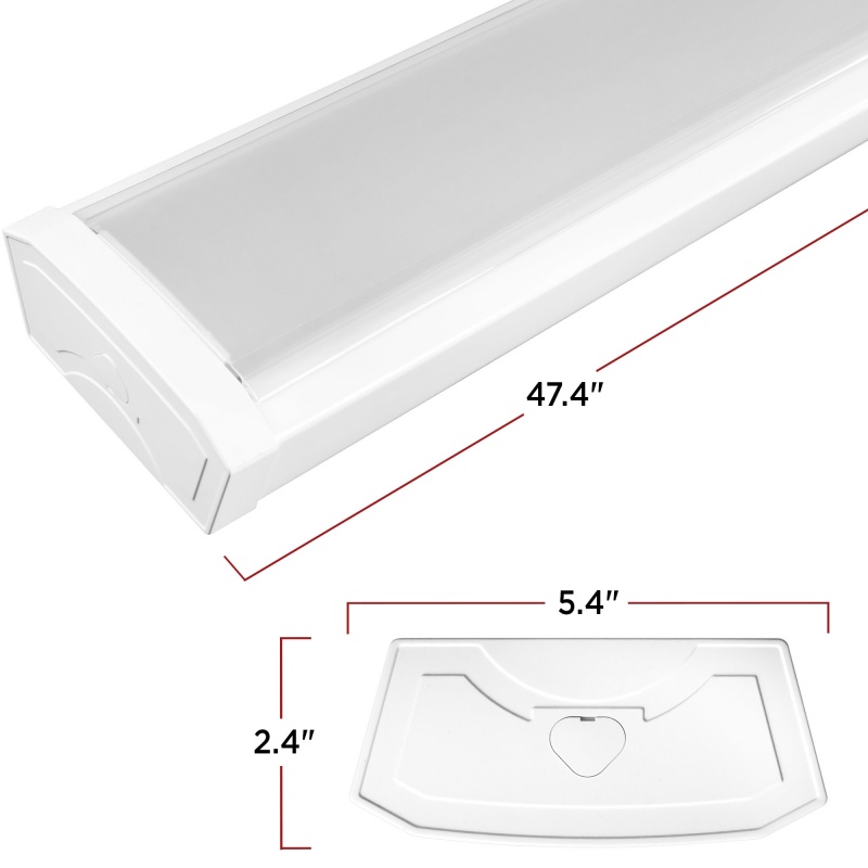 3500 Lumens - 40 Watt - 5000 Kelvin - 4 Ft. X 5 In. Led Wraparound Fixture