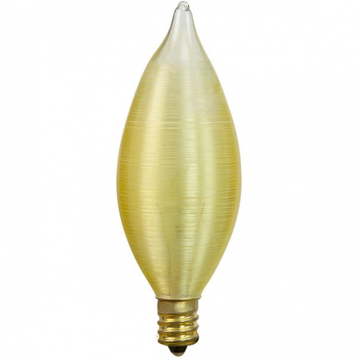 25 Watt Spun Thread Satin Amber Bent Tip Incandescent Chandelier Bulb