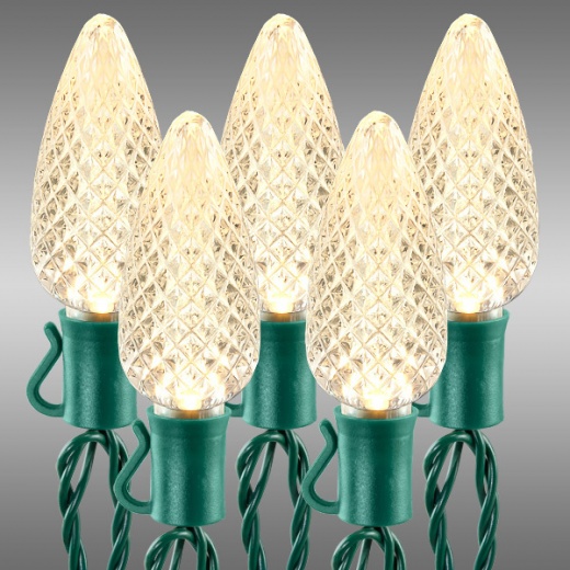17 Ft. - Warm White - Led C9 Christmas String Lights - 25 Bulbs