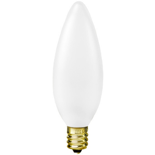 25 Watt - Frost - Straight Tip - Incandescent Chandelier Bulb