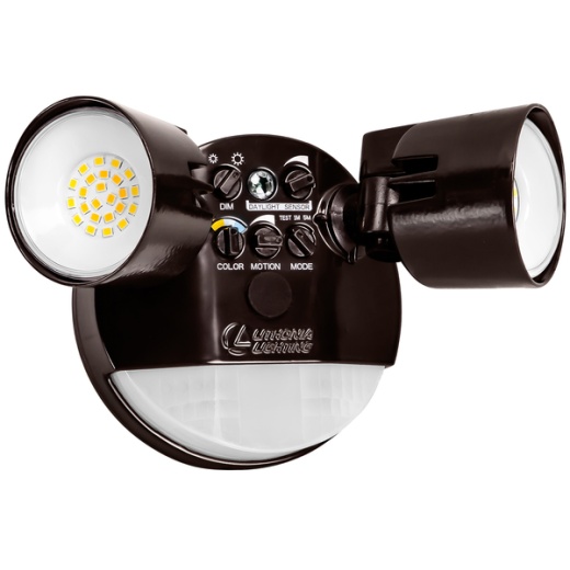 2600 Lumen Max - 26 Watt Max - Wattage And Color Selectable Led Security Floodlight Fixture With Motion Sensor And Photocell