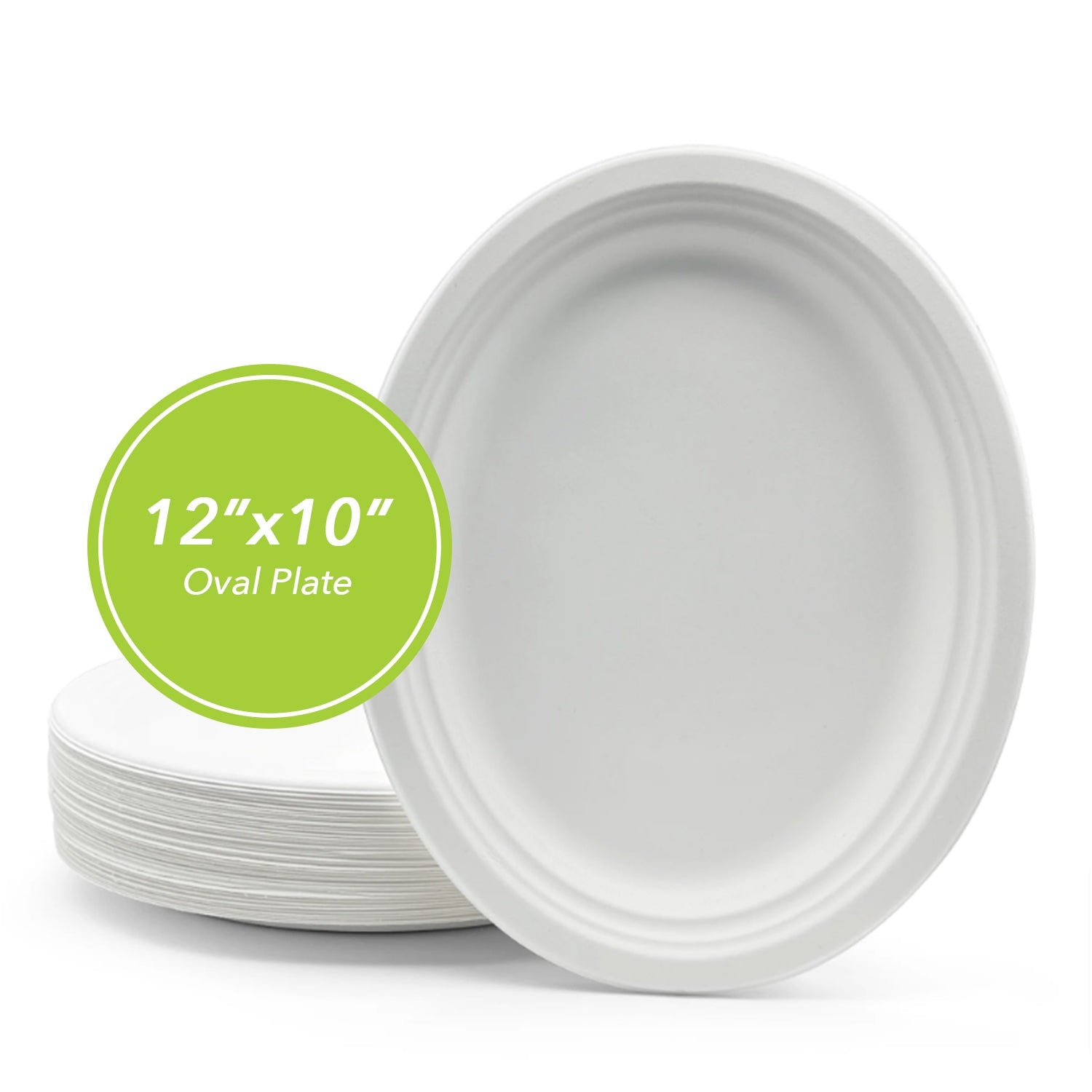 [Case of 500] 100% Compostable 10 Inch Heavy-Duty Plates 3 Compartment  Eco-Friendly Disposable Sugarcane Paper Plates