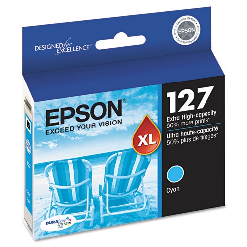 Epson® 127 | Original Epson® (T127220-S) Durabrite Ultra® Extra High-Yield Ink Cartridge - Cyan