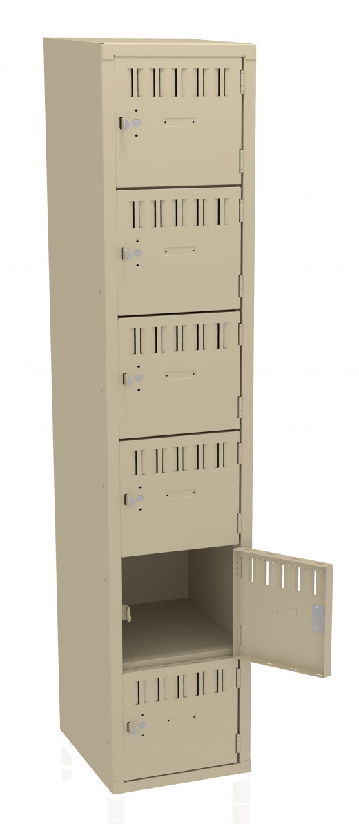 6 High Box Locker - One Wide, No Legs (Unassembled)