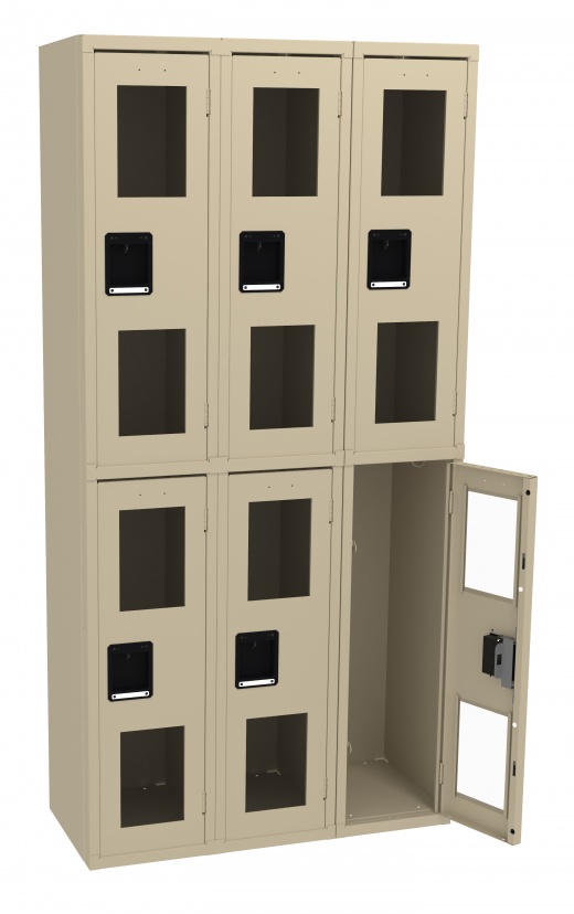 Double Tier C-Thru Locker - Three Wide, No Legs (Assembled)