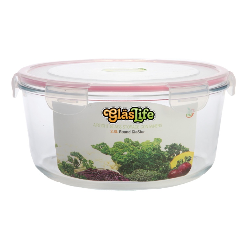 Glaslife® Airtight Round Glass Containers (Set Of 4)