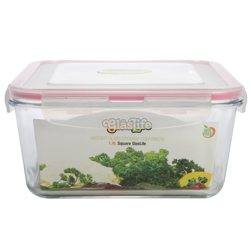Glaslife® Refurbished Airtight Square Glass Containers (Set Of 4)