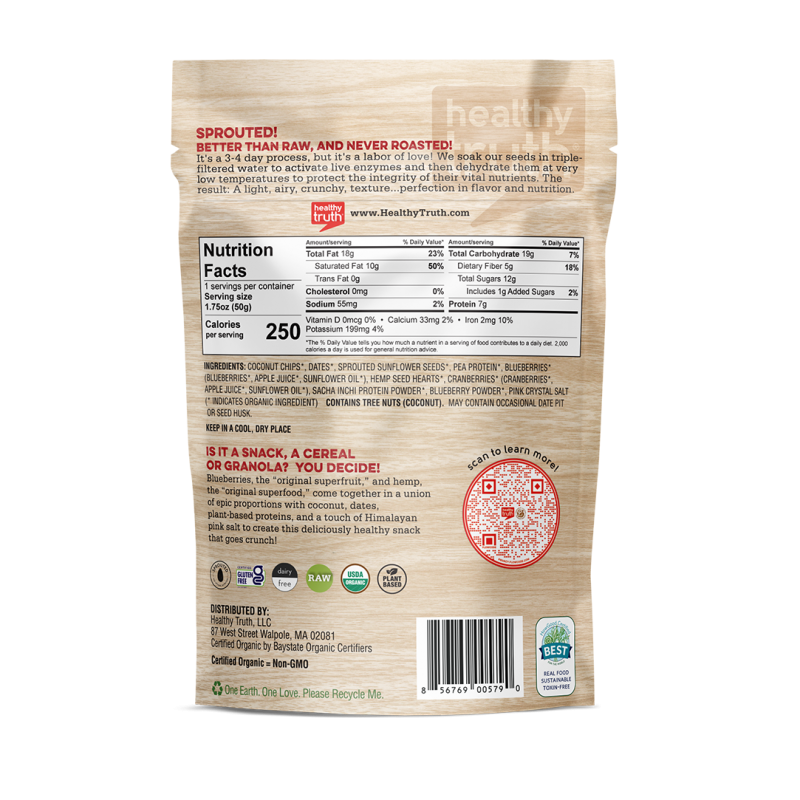 Organic Raw Sprouted Blueberry Hemp Protein Crunch