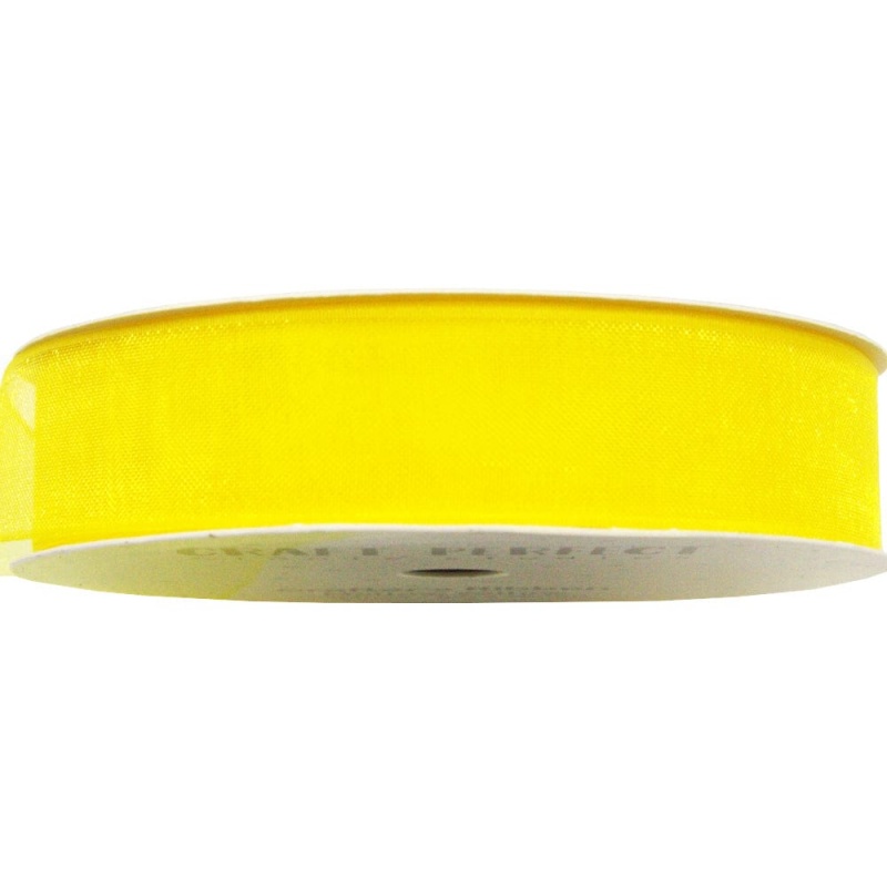 Ribbon - Organza - Mellow Yellow - 16Mm - Spring Meadow Trend