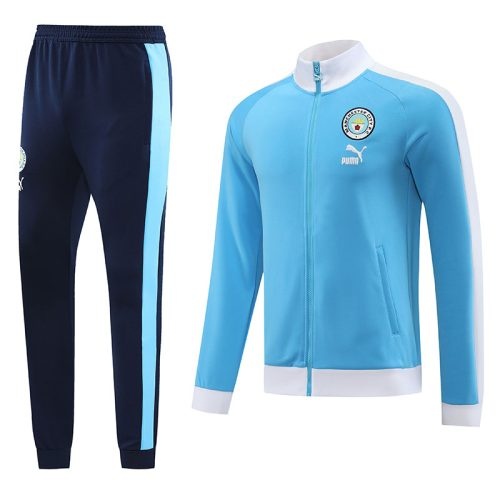 2023-2024 Manchester City Jacket + Pants Training Suit Sky Blue, Size: Xl