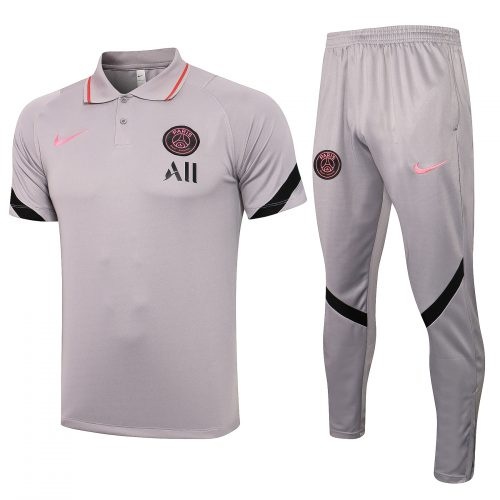 2021-2022 Psg Light Grey Polo, Size: m