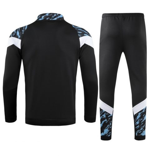 2021-2022 Marseille Jacket + Pants Training Suit Black, Size: Xl