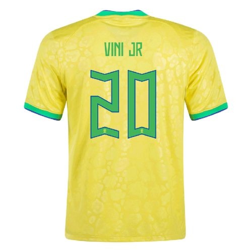 2022 Brazil Vini Jr #20 Home Soccer Jersey, Size: Xl