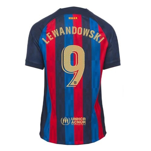 2022-2023 Barcelona Lewandowski #9 Home Soccer Jersey, Size: l