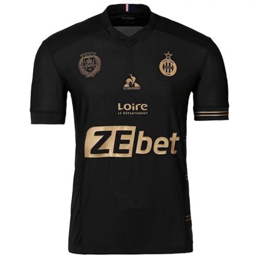 2021-2022 As Saint-Etienne Away Black Soccer Jersey, Size: s