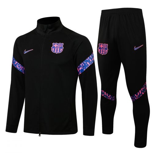 2021-2022 Barcelona Jacket + Pants Training Suit Black