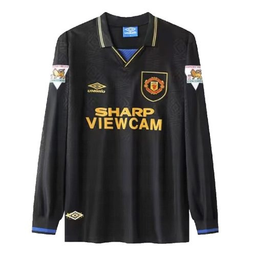 Retro 1993-1995 Manchester United Away Long Sleeve Soccer Jersey, Size: l