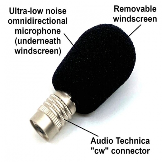 Sound Professionals Miniature High-Gain Omnidirectional Microphone with Windscreen for Audio Technica Wireless Systems