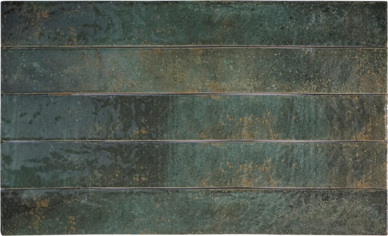 Genesi Green Porcelain Tile - Glossy - 2" X 18"