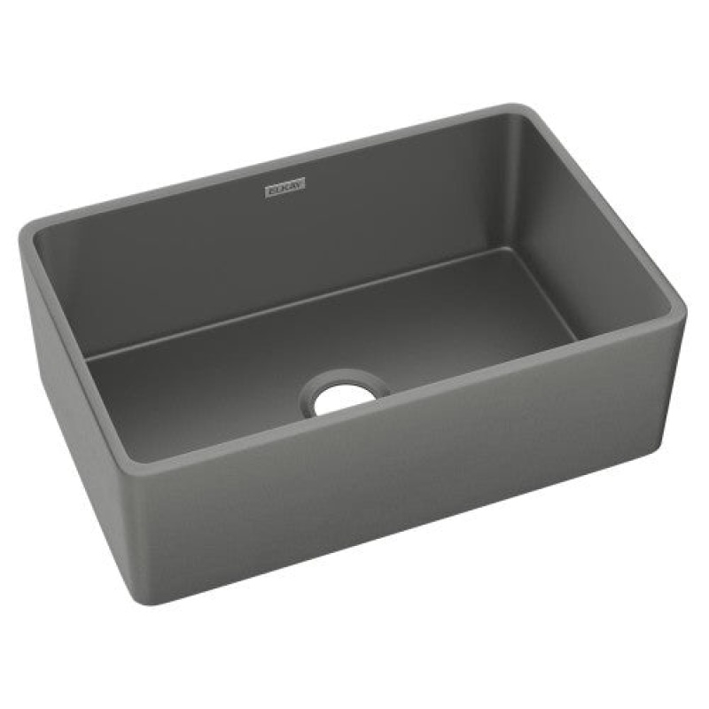 Swuf28179mg Fireclay Gray Farmhouse Single Bowl Kitchen Sink - 30" 19 15/16" X 9 1/8" - Gray