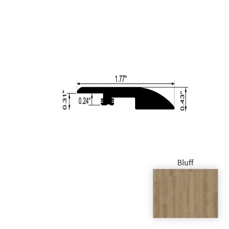 Versacore Pureedge Bluff Luxury Vinyl Moulding / Trim - 1.7" X 94.5" Flat Reducer - Ceramic Bead