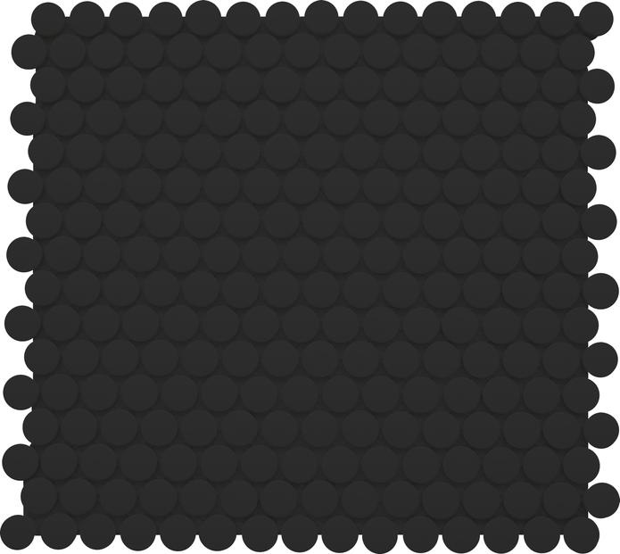 Rezone Black Porcelain Mosaic - Penny Round - Matte