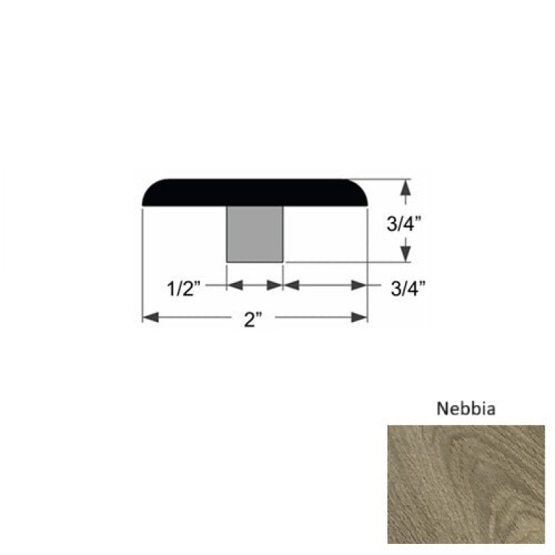 Verano Nebbia Hardwood Moulding / Trim - 2" X 96" Flat T Molding - Urethane